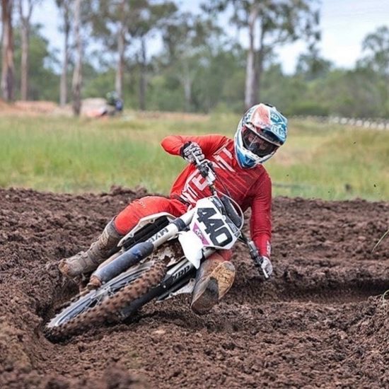 Jai Walker aboard his fc450 and kitted in intent Motocross gear