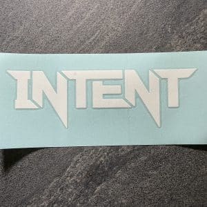 Intent Mx Brand Vinyl Sticker | 20x8cm – White